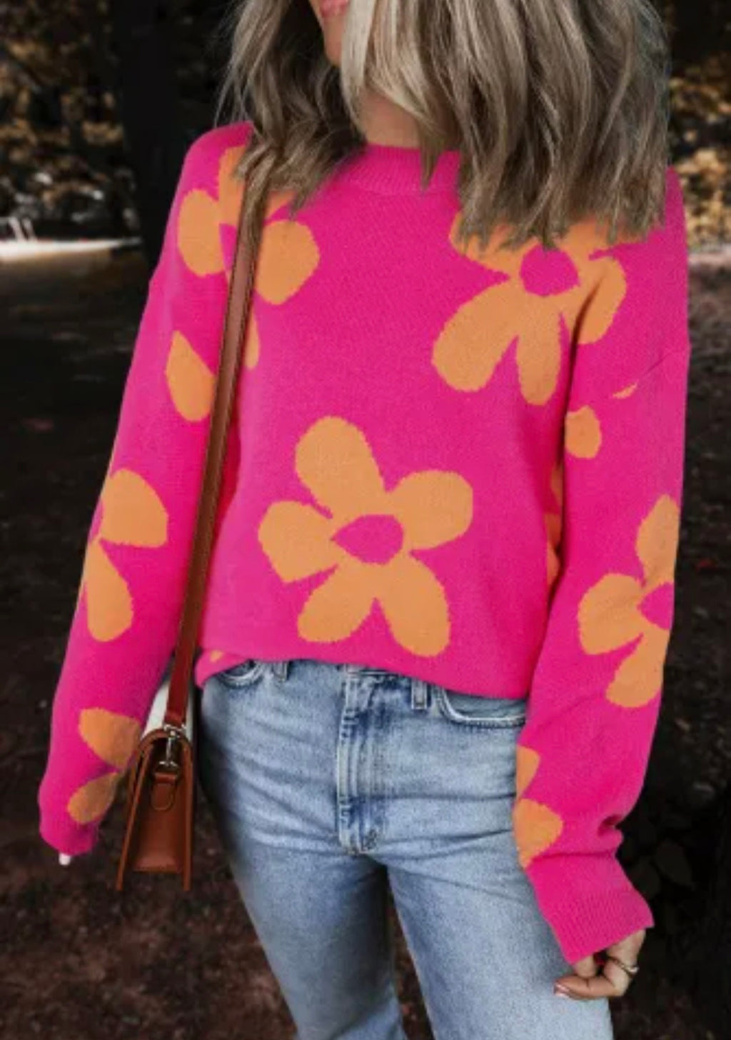 Flower Power Sweater- Rose
