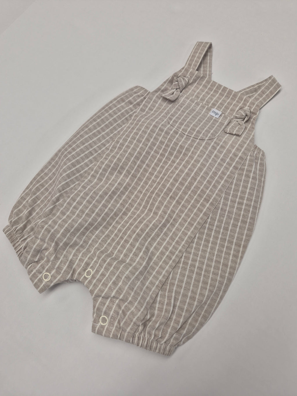 Tan Striped Baby Romper