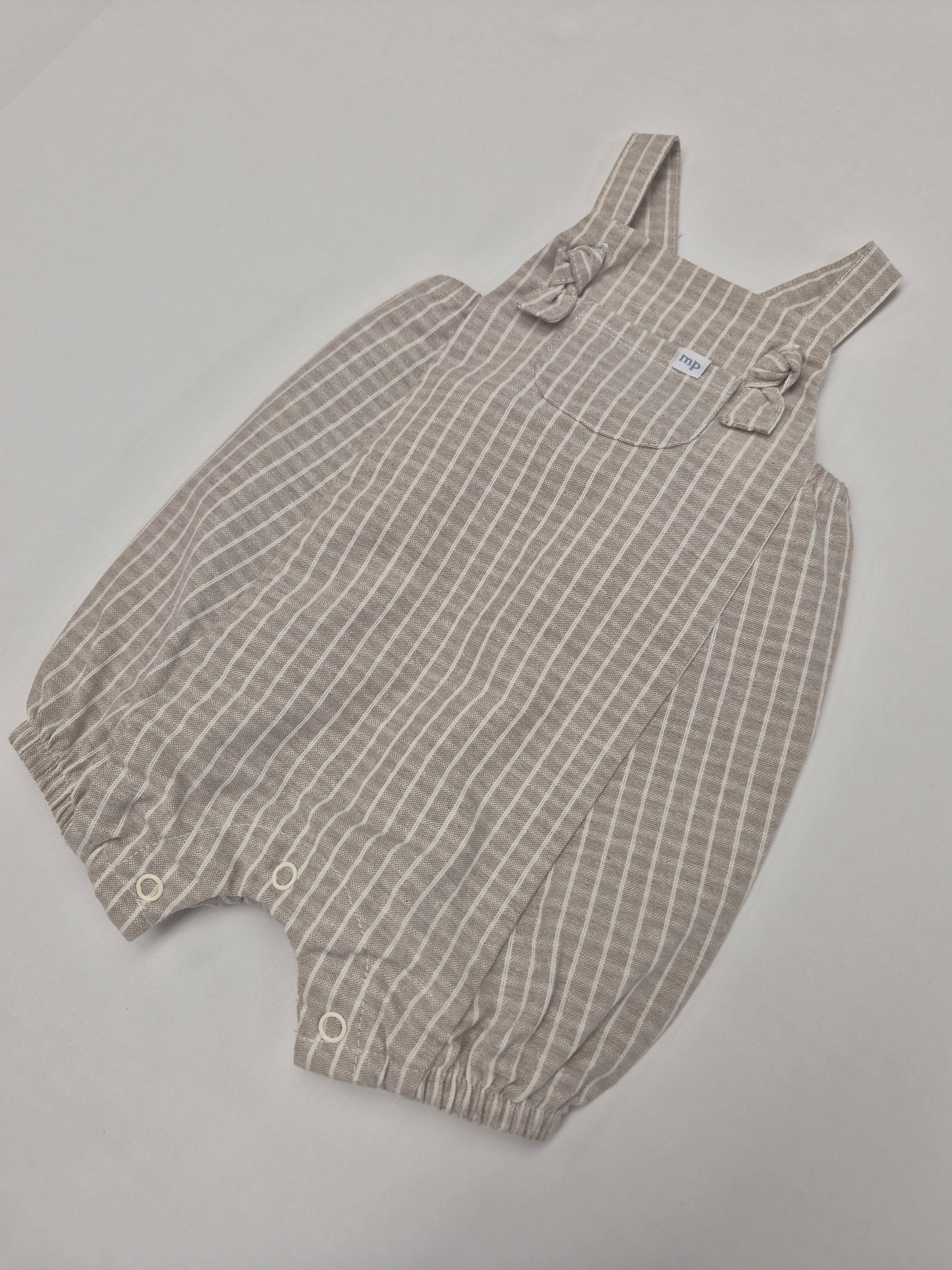 Tan Striped Baby Romper