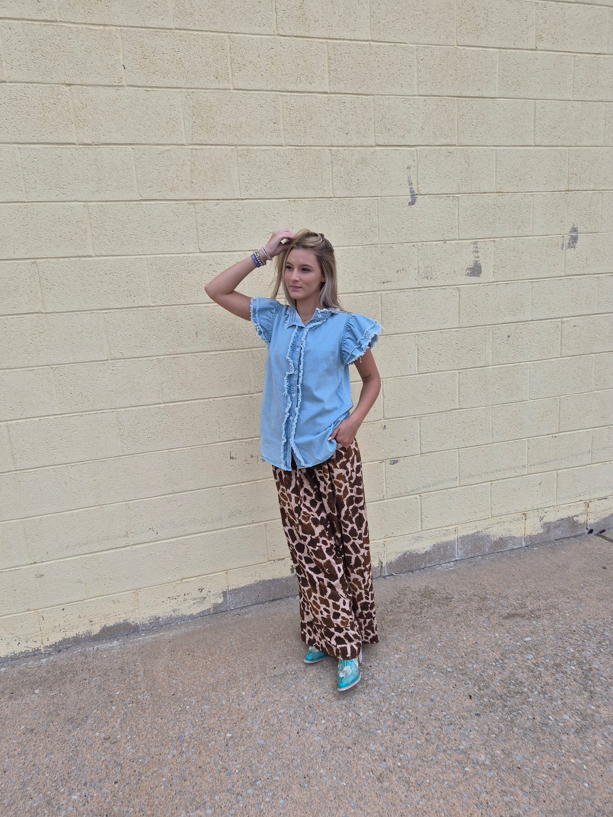 Flying Tomato Printed Woven Pant Leopard