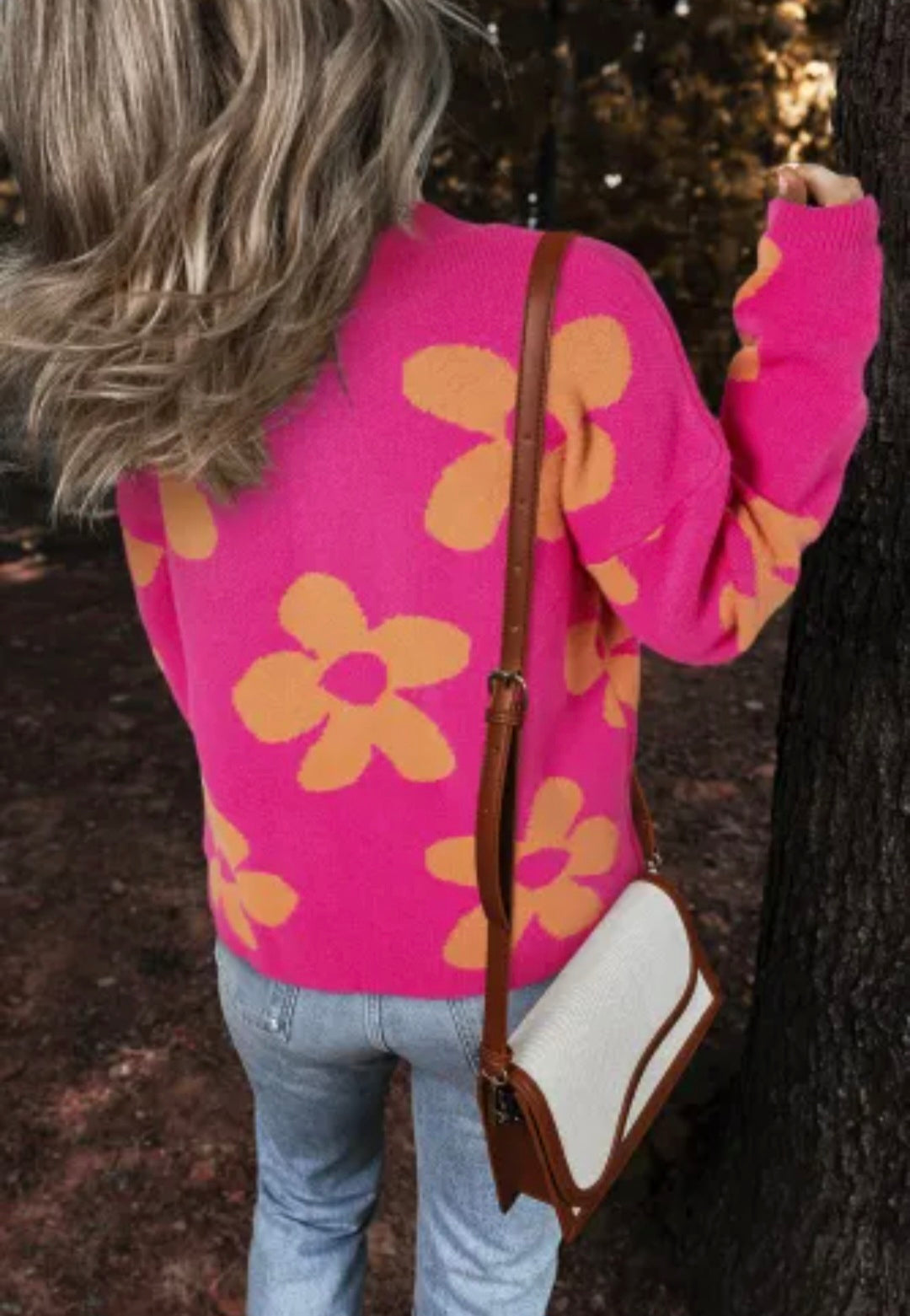 Flower Power Sweater- Rose