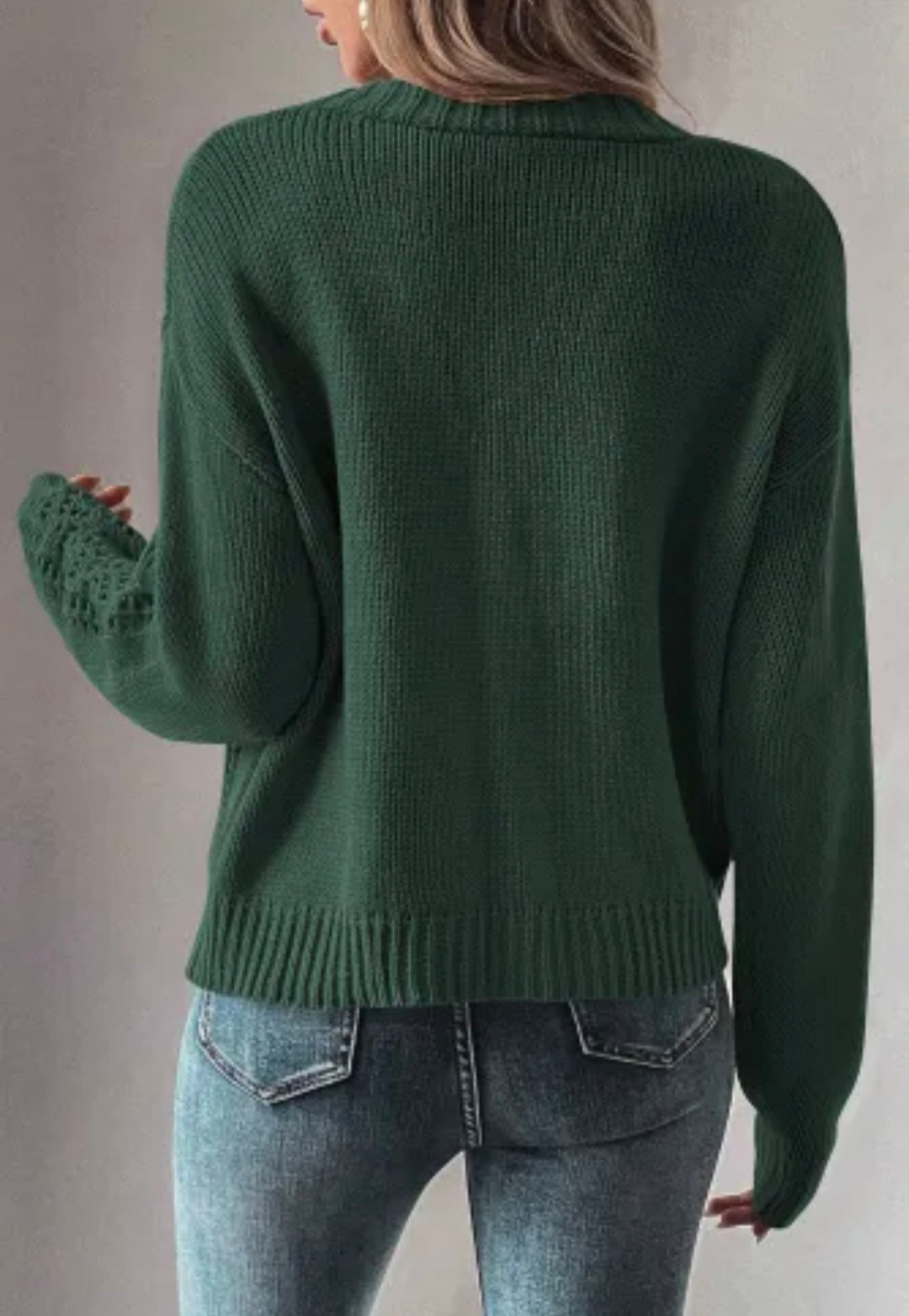 Canton Open Knit Drop Shoulder Sweater