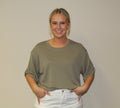Tie Sleeve Soft Tee-Olive