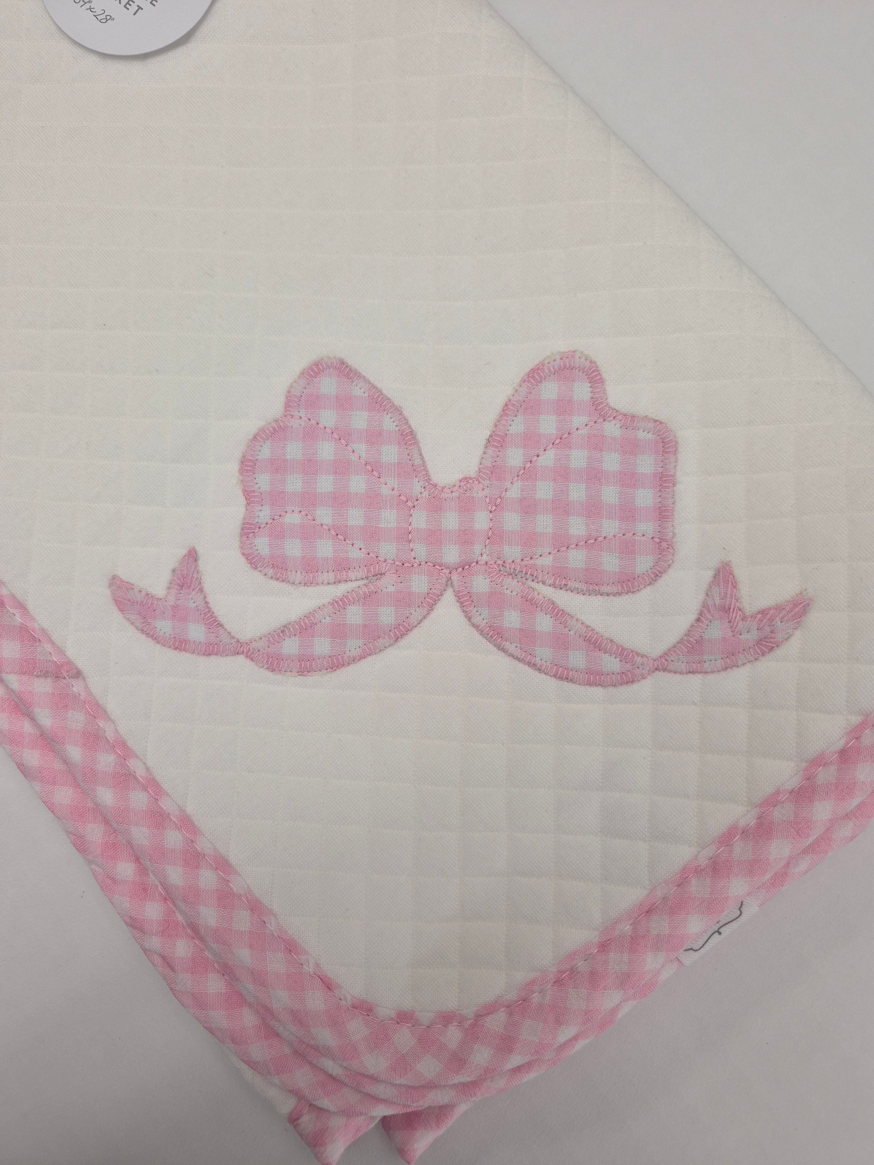 Pink Bow Quilted Blanket