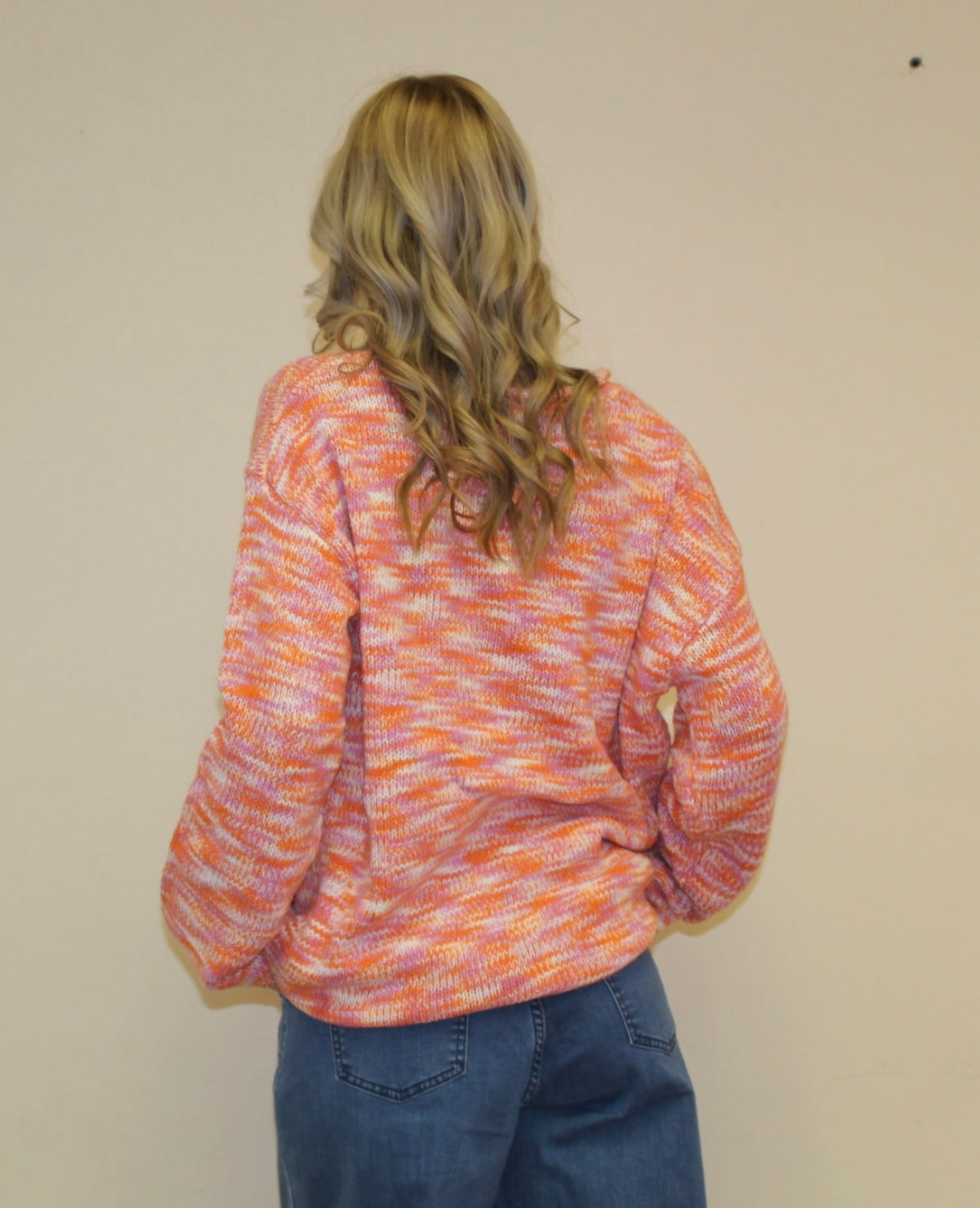 Abstract Print Drop Shoulder V Neck