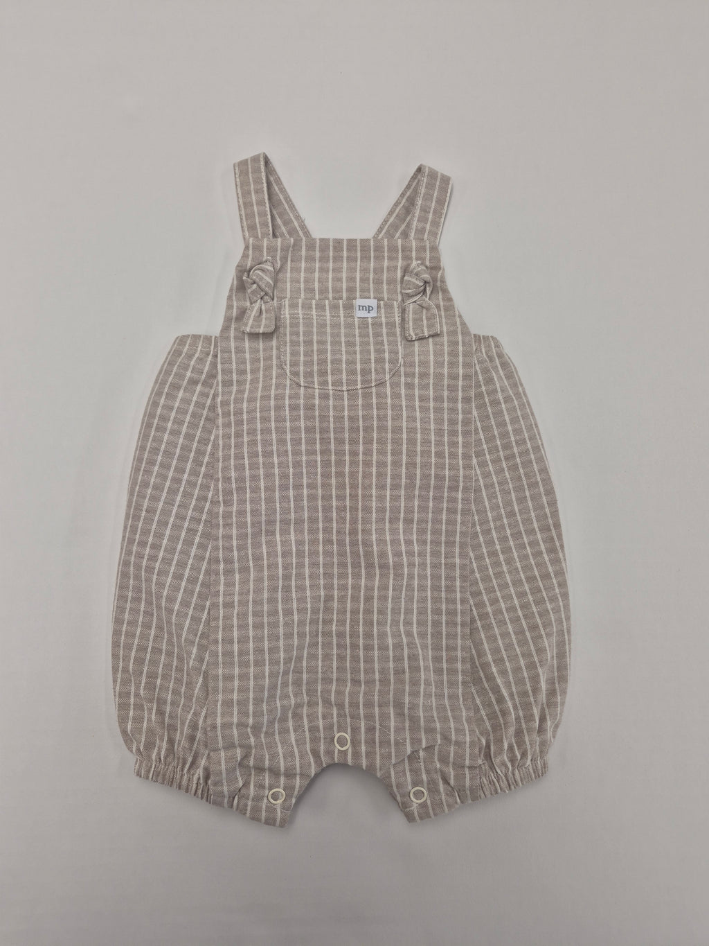 Tan Striped Baby Romper