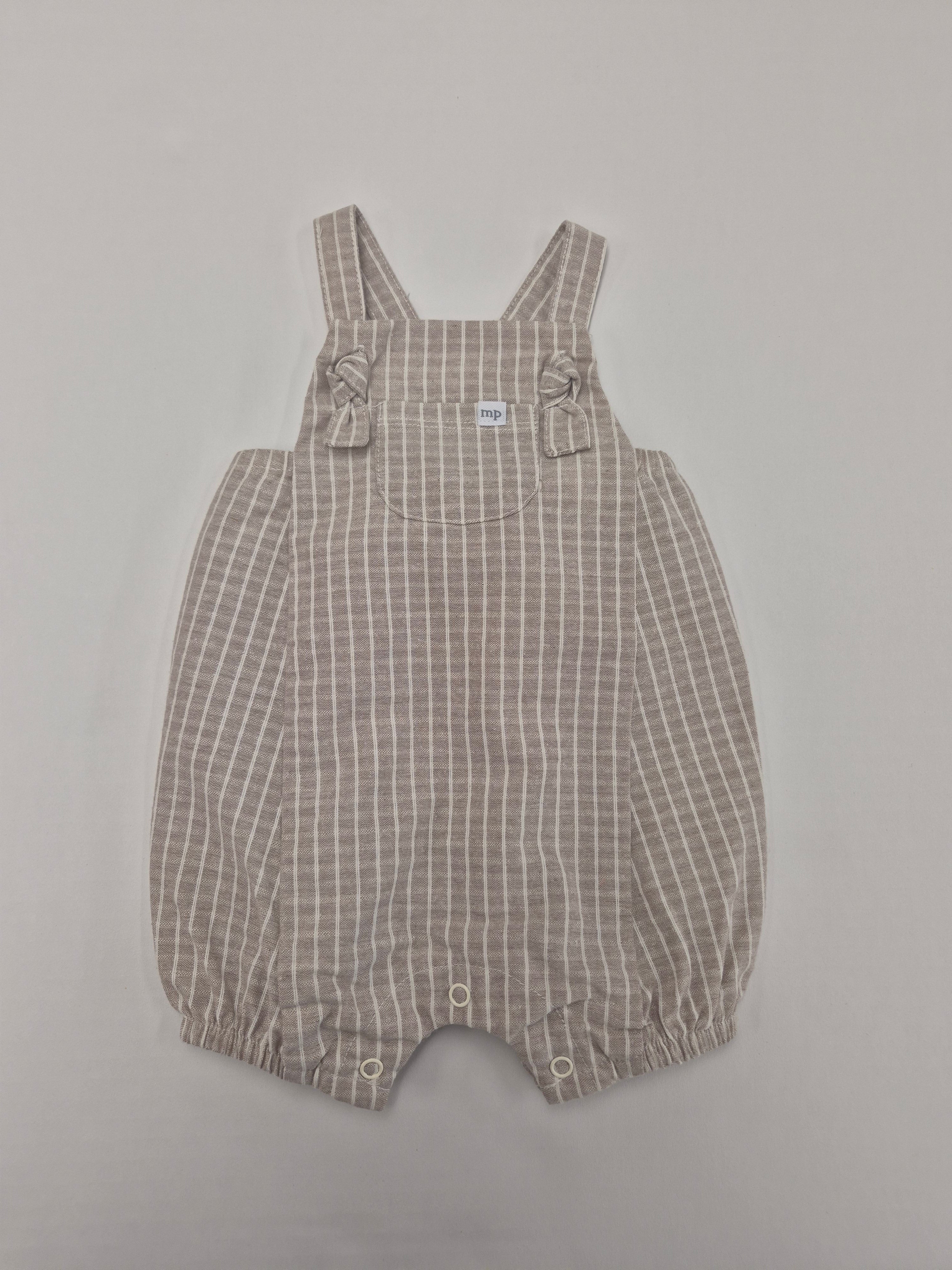 Tan Striped Baby Romper
