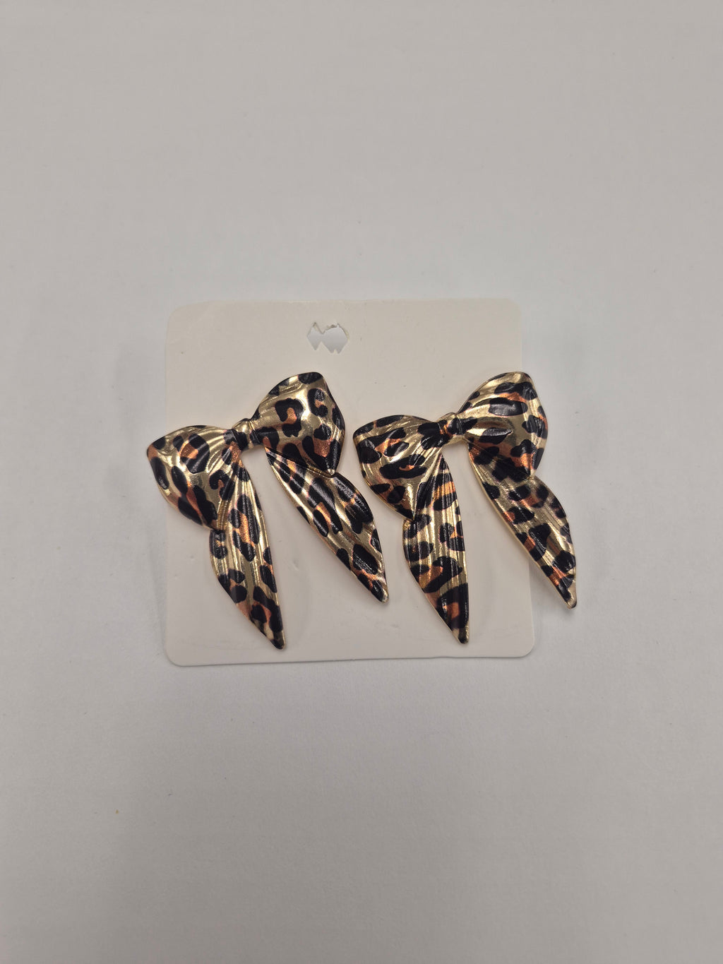 Leopard Print Bow Earrings