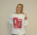 2026 Big OU Polka Dot Gingham Sweatshirt- White