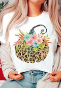 Floral Leopard Pumpkin Tee