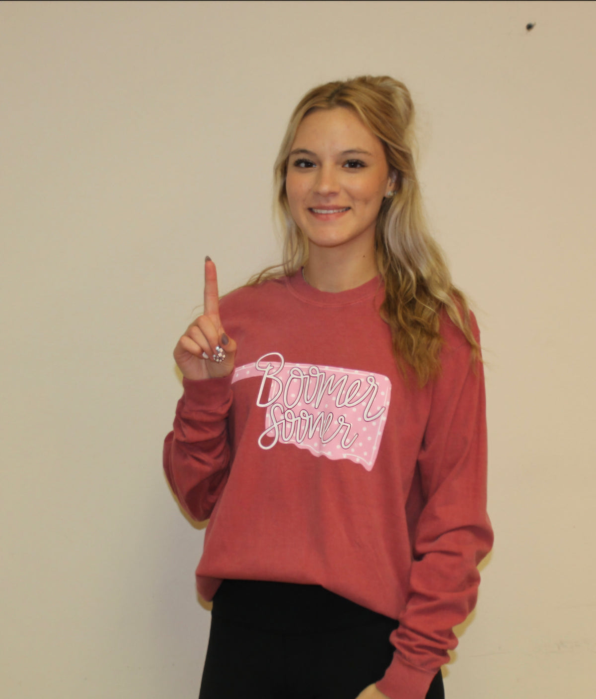 2026 OU Story Board LS Crimson Sweater