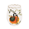 Single Pumpkin Painted Wine Glass